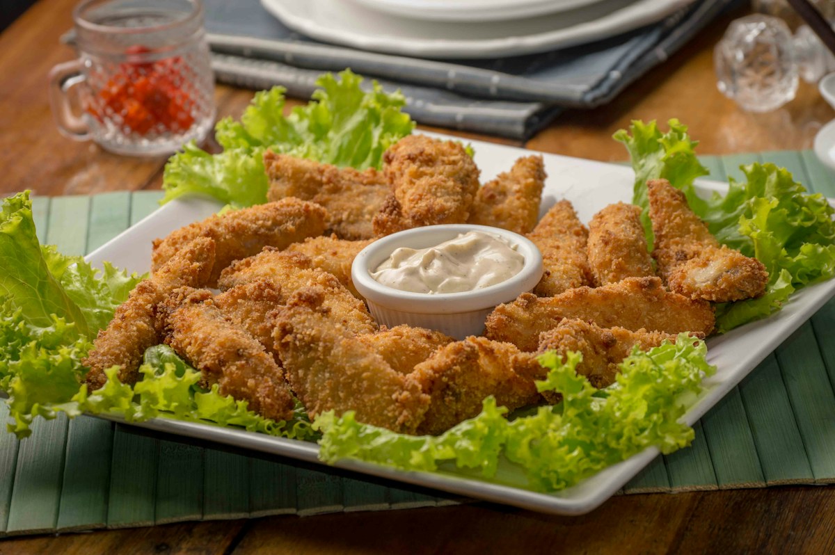 Crispy fried chicken served as a food photography illustration
